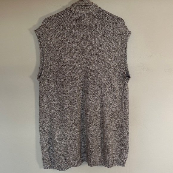 Chico's knit sleeveless cardigan vest duster Brown Cream black Open front XL 16 - Picture 6 of 13